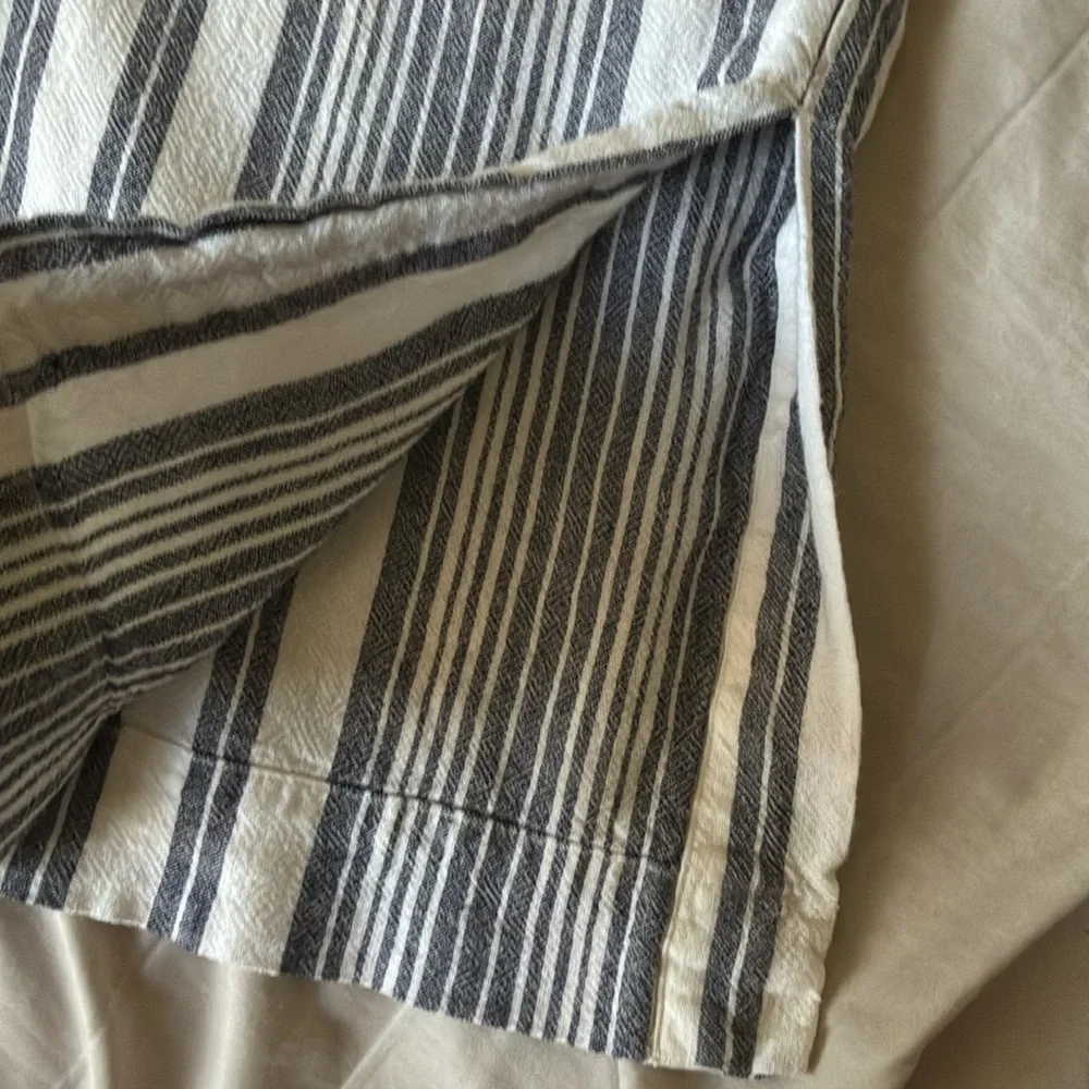Side Stitch Los Angeles Rayon / Linen Blend Striped Wide Leg Pants Pull On